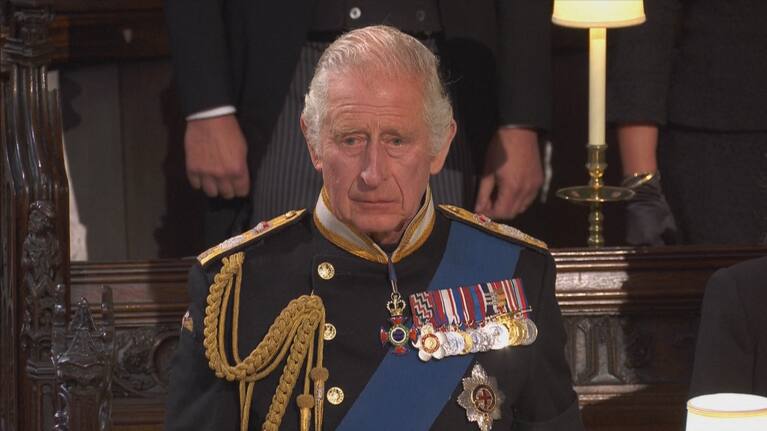 King Charles III at St George's Chapel.