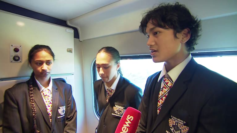 Kingston Pihema of Te Kura Māori o Ngā Tapuwae speaks to 1News