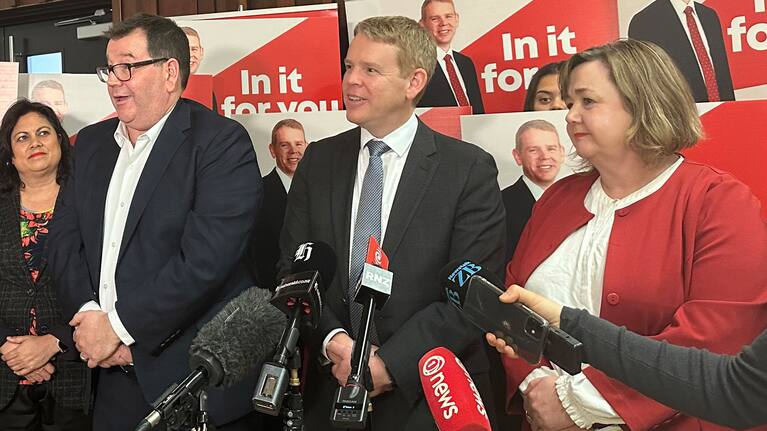 Chris Hipkins on the campaign trail for Labour