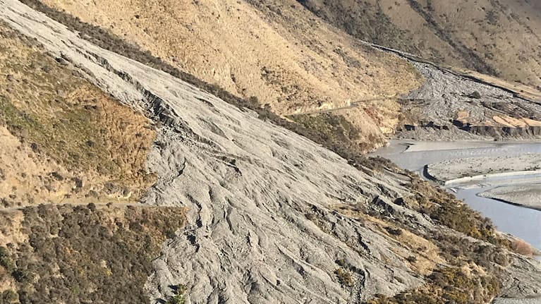 Landslide in Upper Rakaia Gorge.