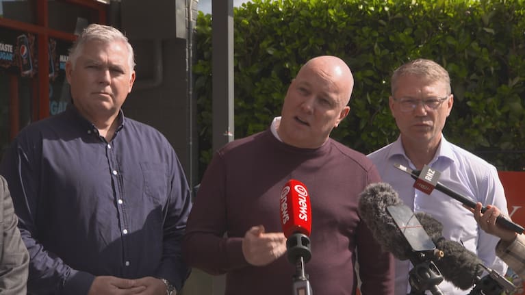 Left to right: Mark Mitchell, Christopher Luxon, Paul Goldsmith.