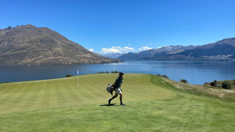 Matt Wallbank during a round at Jack's Point.