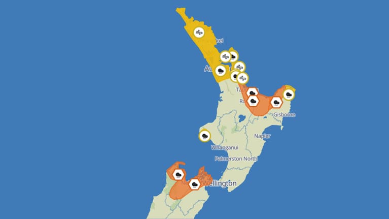 MetService warnings and watches on Tuesday, July 1.