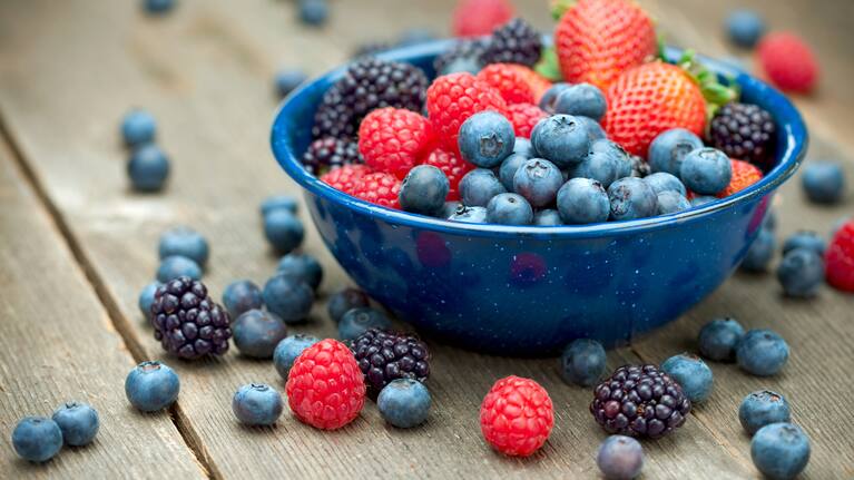Berries: plentiful right now and low in fructose sugar.