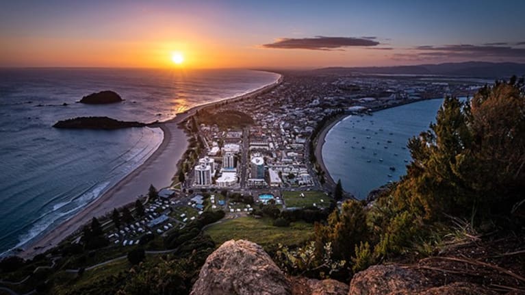 Mount Maunganui from the top of Mauao.