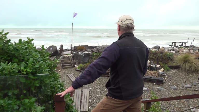 Nick Ferrier's property borders the bay.