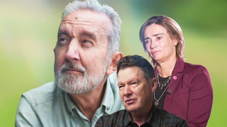 Nigel Latta and two of his former colleagues, TV producer and director Mark McNeil and author and speaker Dr Lucy Hone