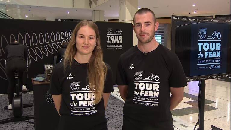 Olympic cyclists Ellesse Andrews (left) and Sam Dakin.