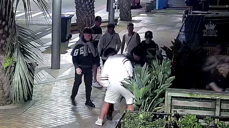 One of the photos showing the alleged assault on Tauranga's The Strand.