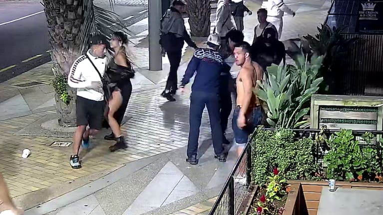 One of the photos showing the alleged assault on Tauranga's The Strand.