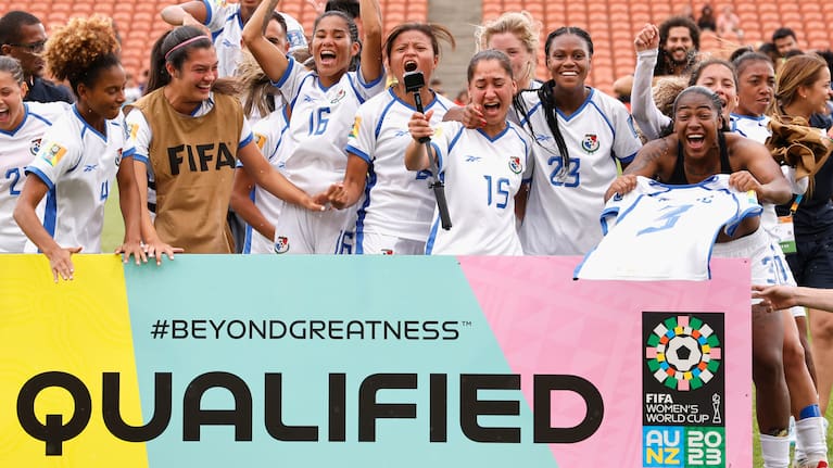 Panama celebrates after qualifying for this year's women's FIFA World Cup.