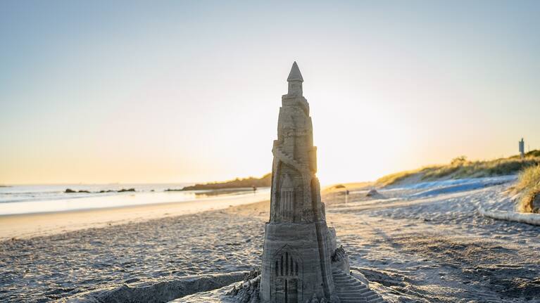 Paul Brandon was up at sunrise on December 27 to photograph the sandcastle.