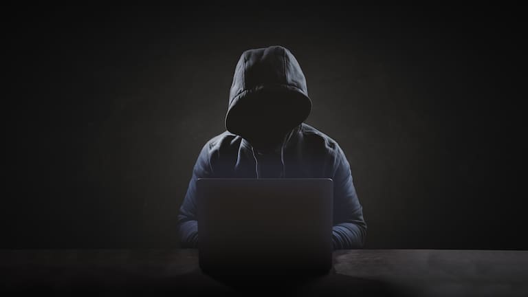 Person using a computer.