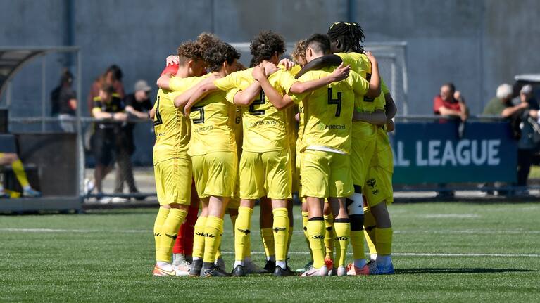 The Wellington Phoenix huddle before a match.