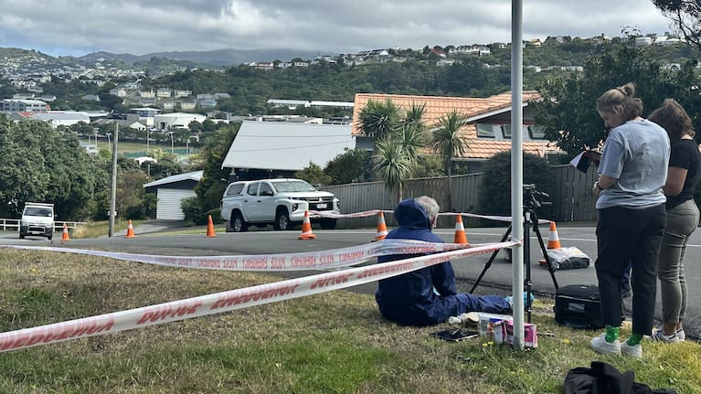 Police at the scene at the intersection of Camperdown and Totara Rd.