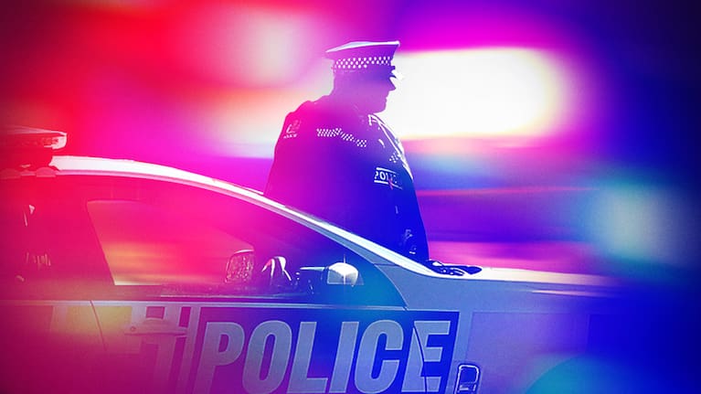 Police at incident scene.