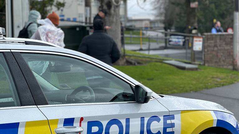 Police outside Rutherford College on July 27
