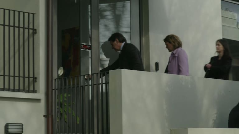 The prosecution team including Auckland Crown Solicitor Alysha McClintock enter Polkinghorne's Remuera home during the trial.