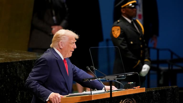 President Donald Trump addresses the 80th session of the United Nations General Assembly