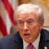 President Donald Trump speaks before a lunch with Ukraine's President Volodymyr Zelenskyy in the Cabinet Room of the White House, Friday, Oct. 17, 2025, in Washington