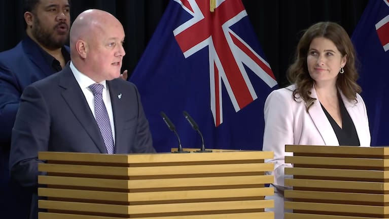 Prime Minister Christopher Luxon with Finance Minister Nicola Willis.