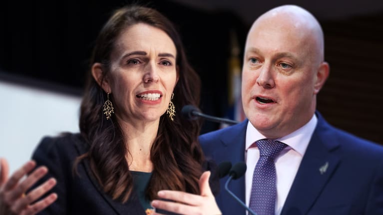 Prime Minister Jacinda Ardern and National leader Christopher Luxon.