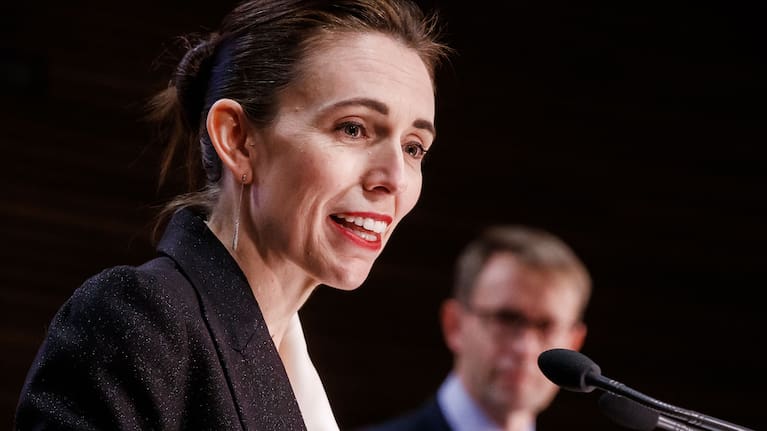 Prime Minister Jacinda Ardern (left) and Director-General of Health Dr Ashley Bloomfield.