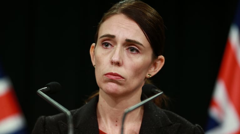 Prime Minister Jacinda Ardern speaks to media at Parliament on March 15, 2019, hours after the Christchurch Mosque shootings.