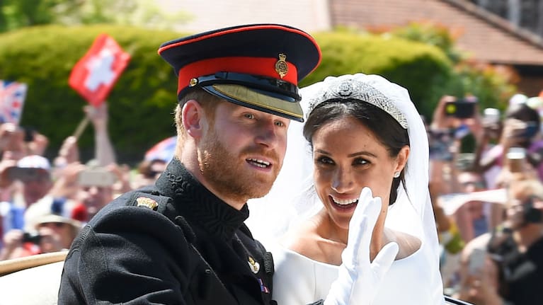 Prince Harry and Meghan, Duchess of Sussex during their wedding in 2018.
