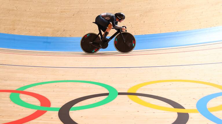 Sam Webster of New Zealand in action during the men's sprint qualifying