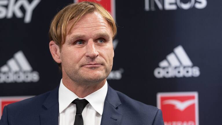 Scott Robertson, pictured at New Zealand Rugby headquarters in March after it was announced he would take over from Ian Foster.