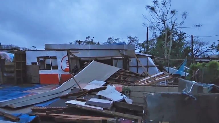 Cyclone Kevin has brought destructive winds and rain to the island nation.