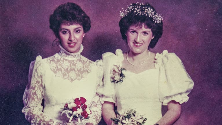 Sharon Stephenson and a friend in 1985.