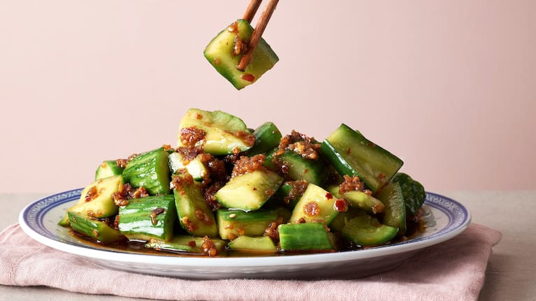 Sam Low's smashed cucumber salad.
