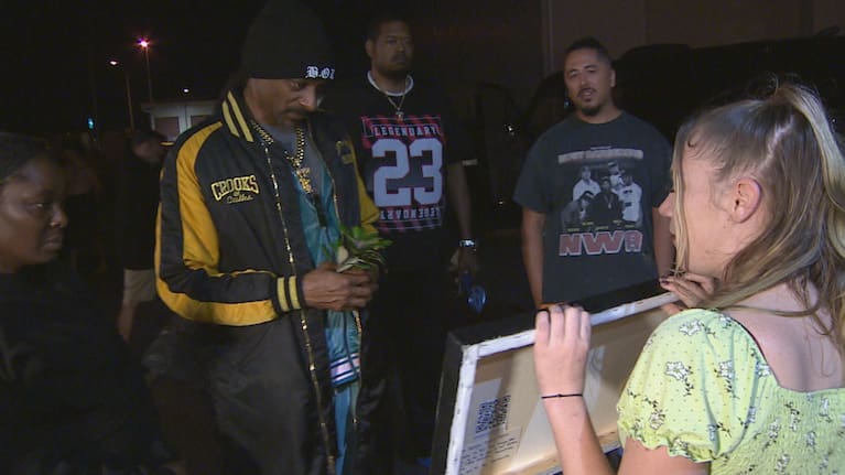 Despite his legend status, the 'doggfather of rap' appeared genuinely humbled by the teenager's worl.