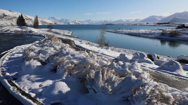 Snow in Tekapo on Tuesday, September 17. Taken by George Empson.