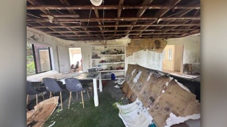 Some of the damage sustained to Julie Armstrong's family home.