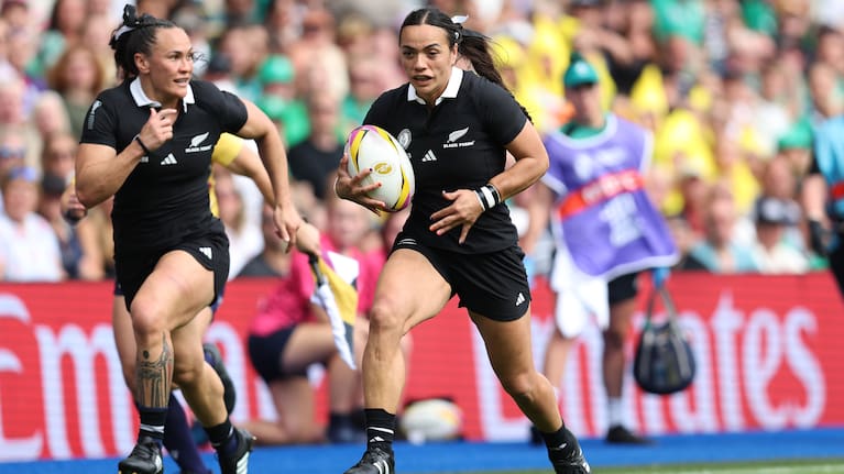 Stacey Waaka of New Zealand during the Women's Rugby World Cup 2025 Pool C match between New Zealand and Ireland at Brighton & Hove Albion Stadium on September 7, 2025 in Brighton, England.