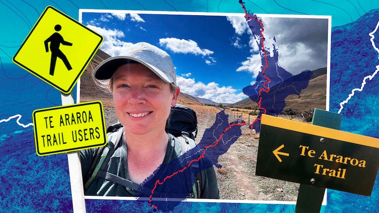 Naomi Arnold walked the Te Araroa track on her own. (Composite image: Vinay Ranchhod)