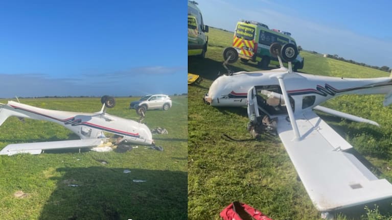 The 63-year-old male pilot was flown to the Royal Adelaide Hospital with serious injuries.