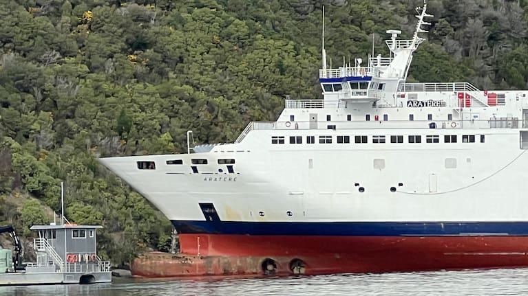 The Aratere aground near Picton.