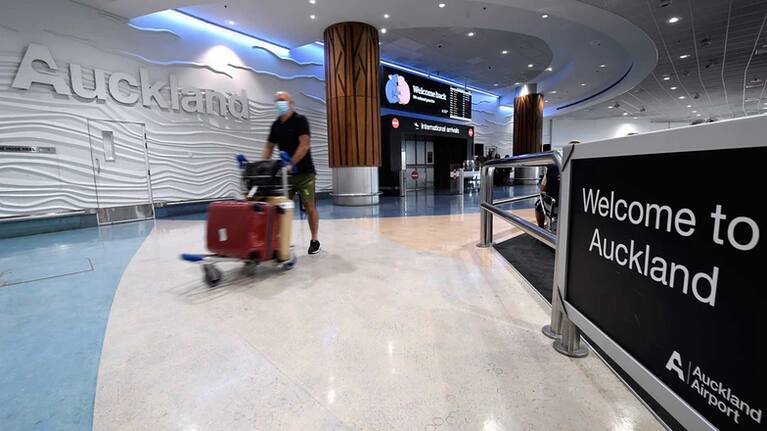 The arrivals area at Auckland Airport.