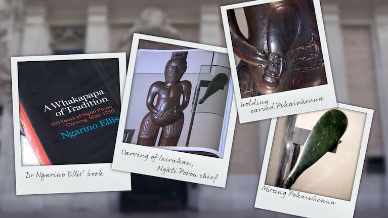 The book Dr Ngarino Ellis wrote featured the mere pounamu, Pokaiwhenua.
