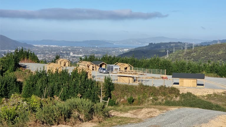 The build in progress at the the Haywards Hills property.
