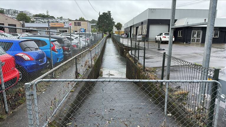 The culvert where a body was discovered.