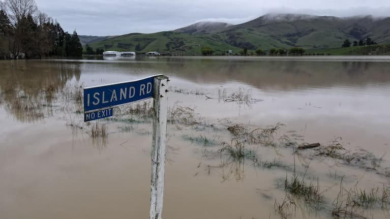 The flooded landscape in Athol, near Queenstown.