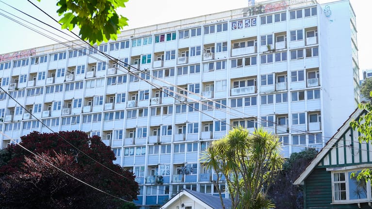 The Gordon Wilson flats are located next to Victoria University of Wellington’s Kelburn campus