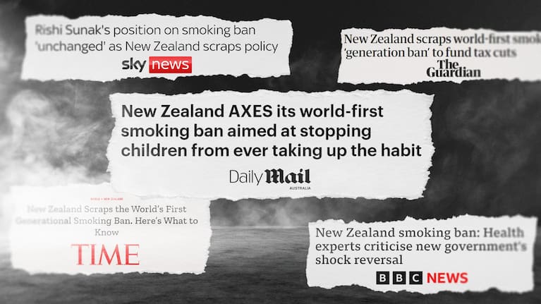 The Government's plan to repeal the country's tougher smokefree laws has made headlines around the world.