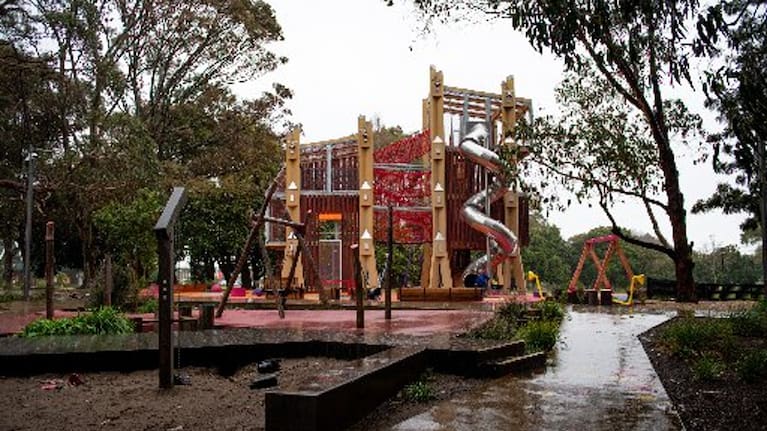 The playground is equipped with several safety features, including mesh walls and rubber mats. (Image supplied to LDR.)