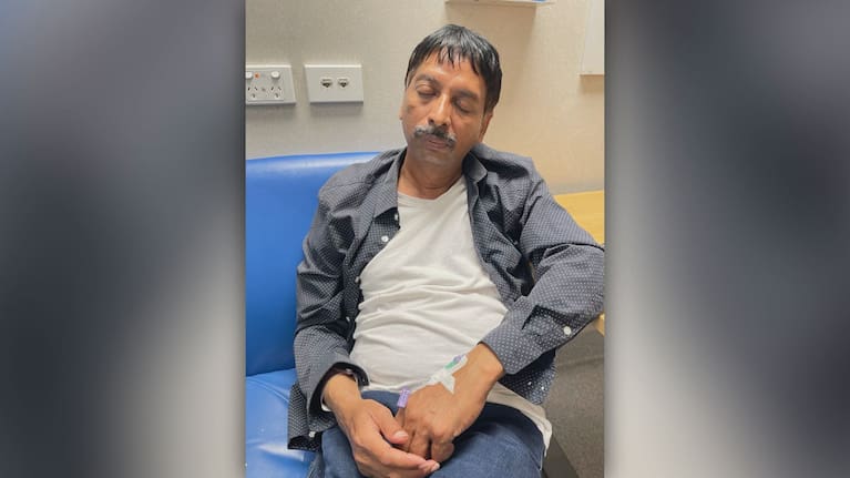 The victim in hospital this morning.